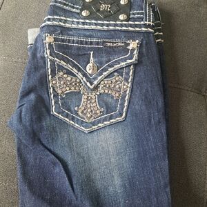 Miss Me Women's Blue Jeans Capri